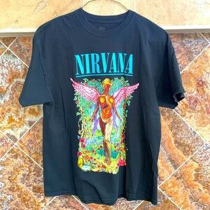 Nirvana Black In Utero Graphic Short Sleeve T-Shirt Adult Size XL